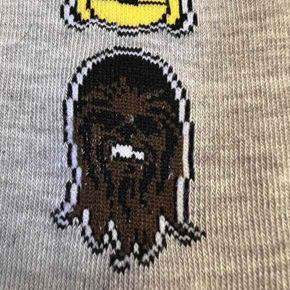 NWT Star Wars Socks Men's Large Obi-Wan Chewbaccca R2D2 Novelty Gift Gray - Picture 4 of 8